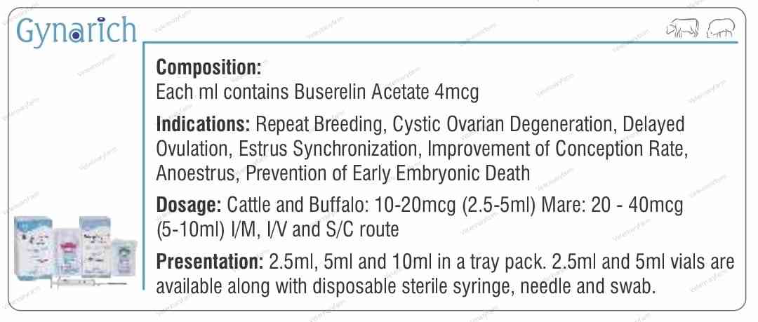 gynarich injection use in veterinary
